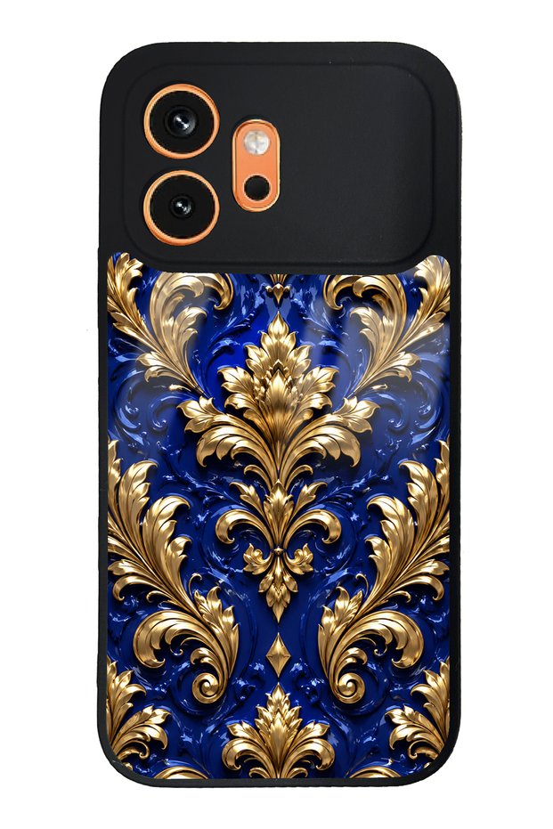 Honor 600 Royal Sapphire Baroque Design Glossy Phone Case