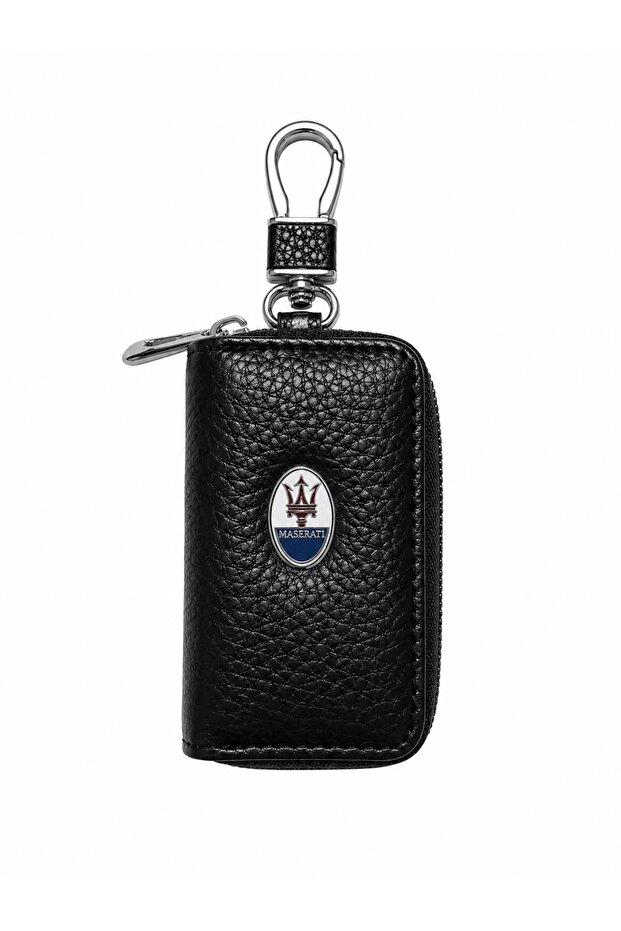 Maserati Leather Zippered Keychain Stylish Quality Accessory Bag Car New