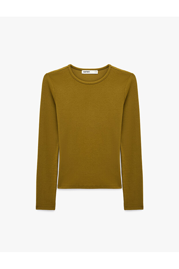 Modal Fabric Slim Fit Crew Neck Long Sleeve T-Shirt
