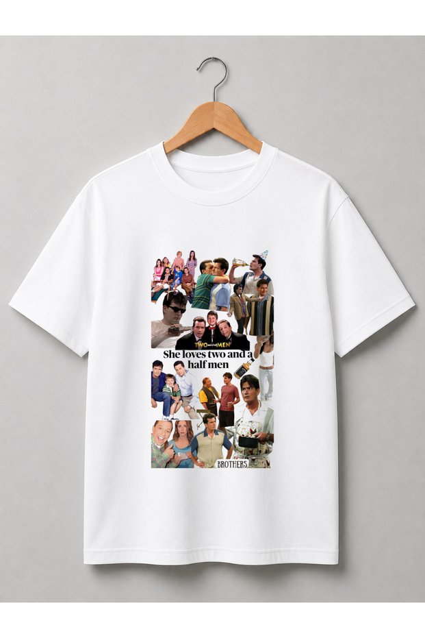 Two and a Half Men Custom Design Printed Unisex Premium Cotton T-Shirt