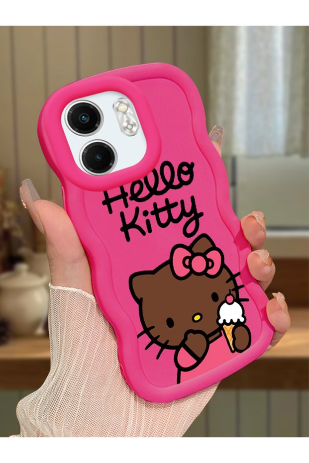 Infinix Smart 9 Compatible Case Camera Protector Red Silicone Couple Phone Case Kitty Pattern
