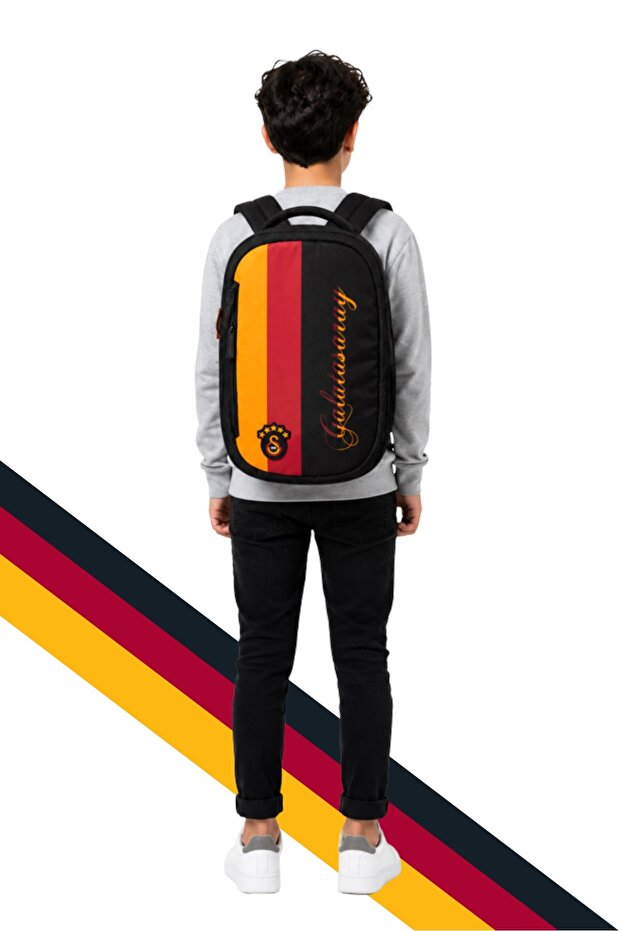 School Bag with Fragmented Print Detail