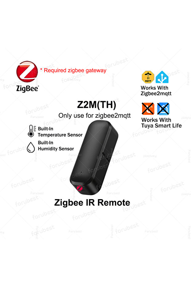 جهاز تحكم عن بعد ذكي Z2M(TH) بتقنية Zigbee مع مستشعر درجة الحرارة والرطوبة، جهاز إرسال أشعة تحت الحمراء لاسلكي عالمي لـ Zig