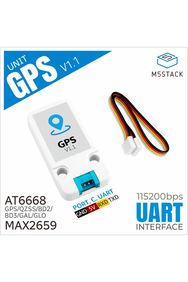 وحدة GPS/BDS الرسمية من M5Stack الإصدار 1.1، مجموعة لوحة تطوير AT6668 BD2 BD3 GLONASS GALILEO QZSS لإنترنت الأشياء (IoT) وتحديد المواقع
