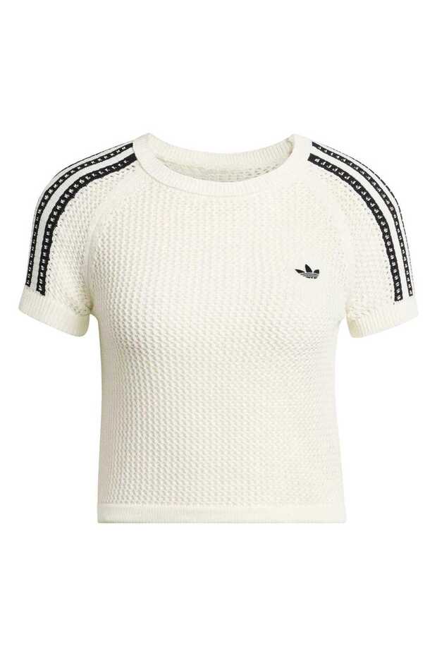 Women's Crochet White T-Shirt Ke0200