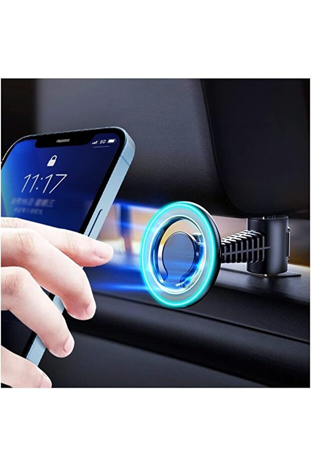 Car Headrest Mount Compatible for MagSafe Car Mount, Car Seat Headrest Hook Magnetic Phone Holder for Car, Backseat Hooks Suitable