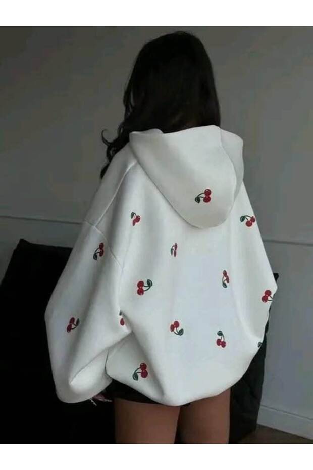 Unisex Back Graphic Printed Hooded 3-Thread Combed Cotton Sweatshirt