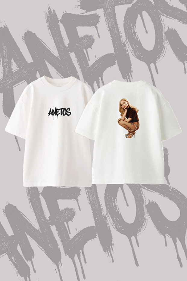 Ariana Grande_76 Design Back Printed Cotton White Oversize T-Shirt