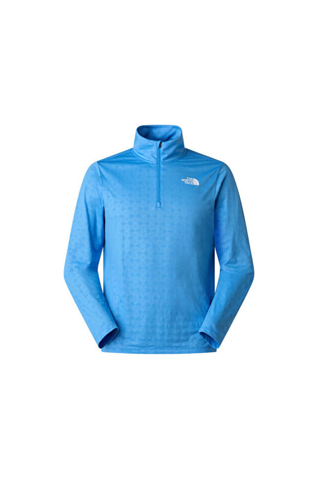 M 24/7 Pentadome Embossed 1/4 Zip Tee Men's Outdoor T-Shirt Nf0A8G88H0F1 Blue