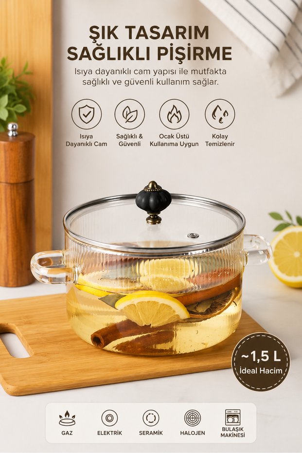 Heat-Resistant Pot 1.9 Lt