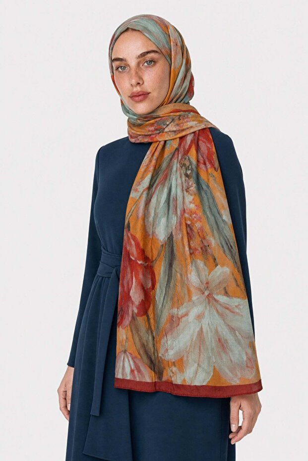 Sunlit Pattern Neo Crash Shawl