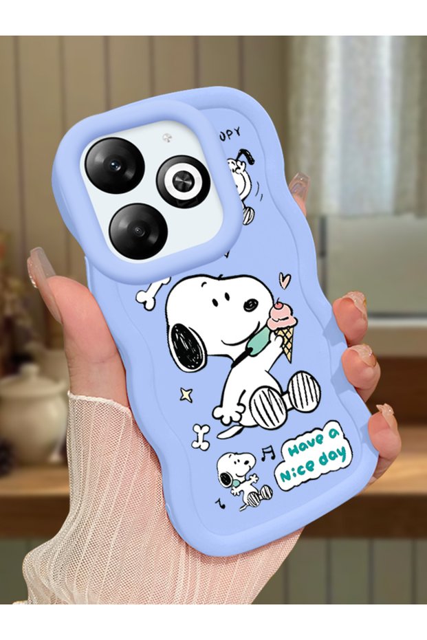 Infinix Hot 40I Compatible Case Camera Protector Blue Silicone Couple Phone Case Stripe Pattern