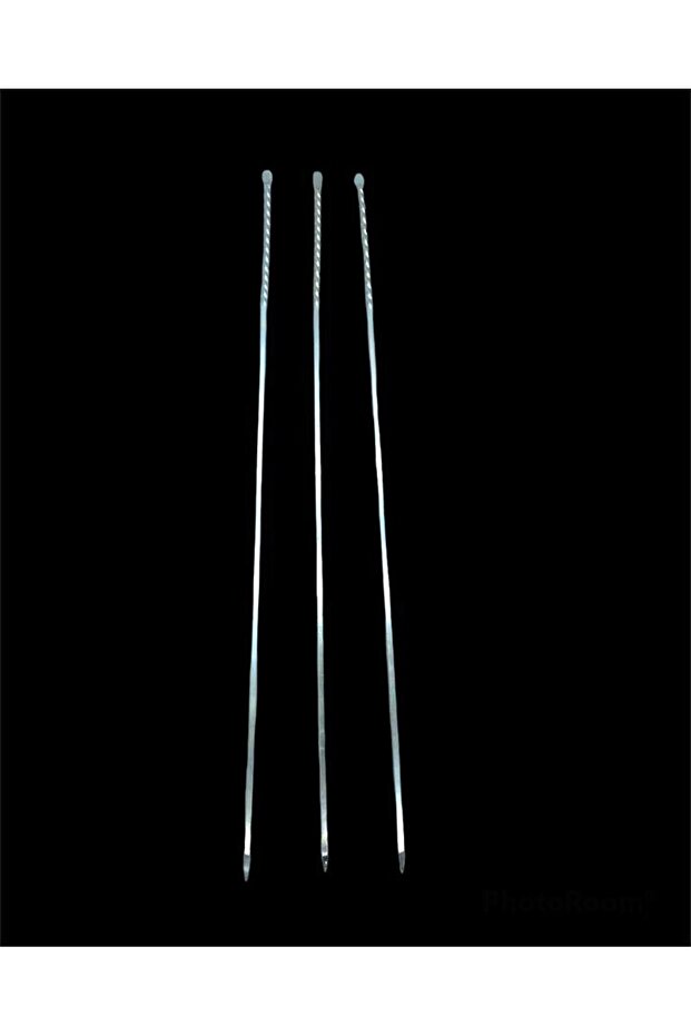Twisted Bird's Beak Skewer - Metal - Thick Square - 50 cm