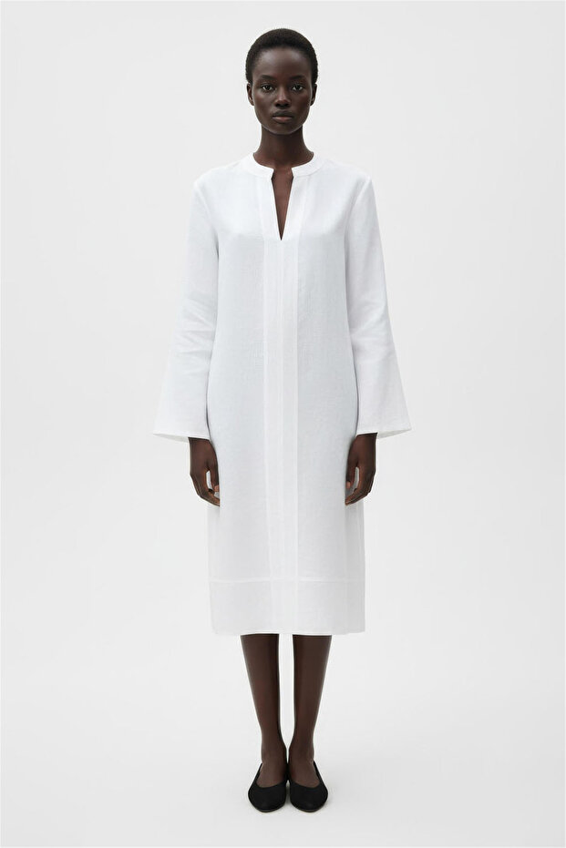 White Below-Knee Dress