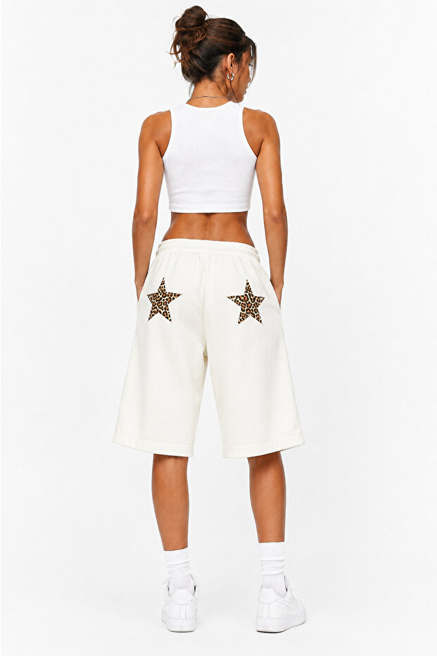 Women's Baggy Star Leopard Star Printed Shorts