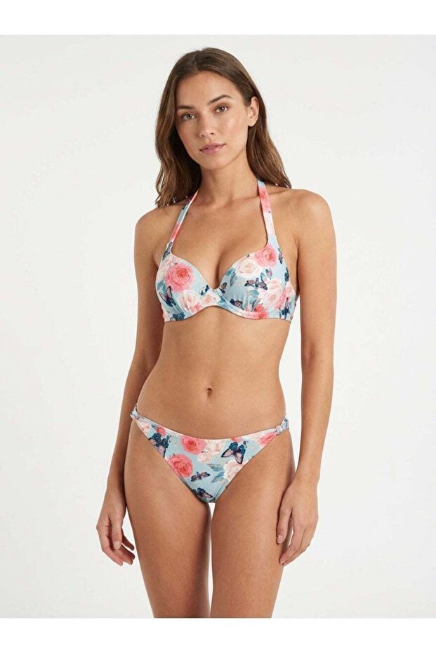 Bikini Floral Butterfly Set (Teal/Pink)