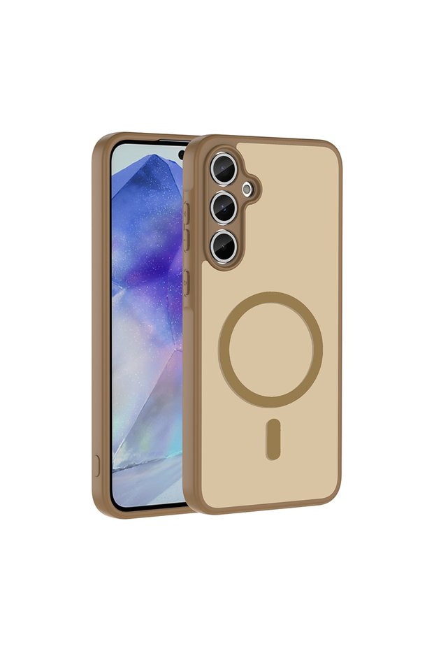 Galaxy S23 Fe Compatible Case Magsafe Supported Babet Cover - Brown - T42076