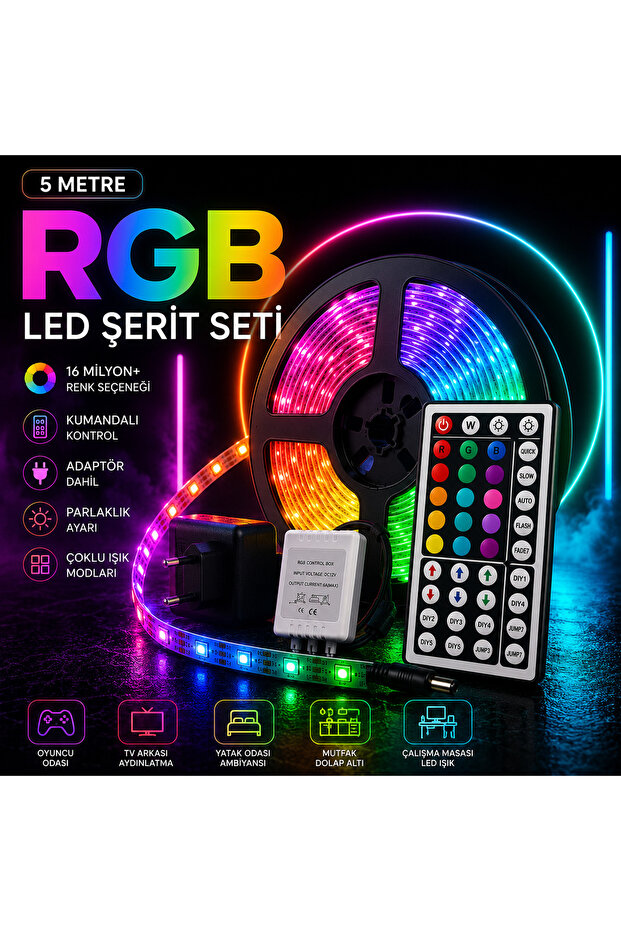RGB Şerit Led Seti Basit Kurulum