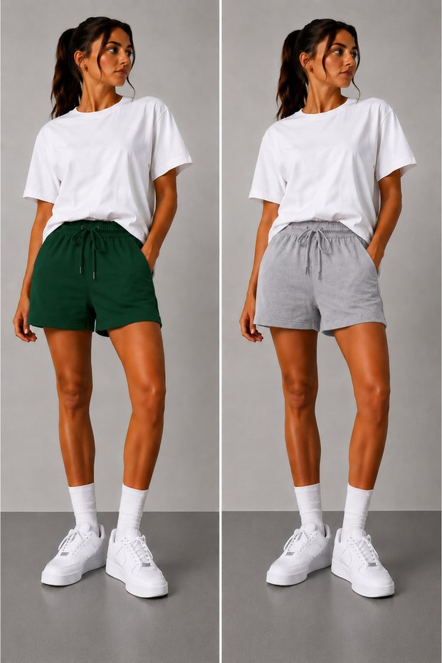2-Pack Advantageous Pack Women's Lace-Up Double Pocket Comfortable Cut Shorts