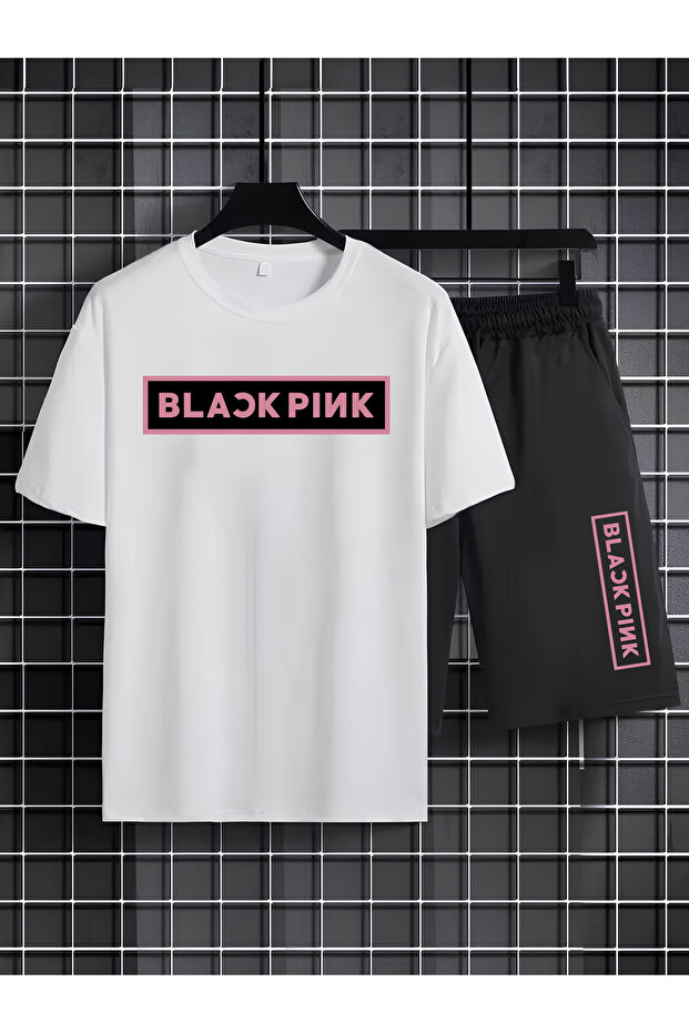 Blackpink K-Pop Band Printed Cotton Short Sleeved Children's Tshirt-Shorts Two-Piece Set
