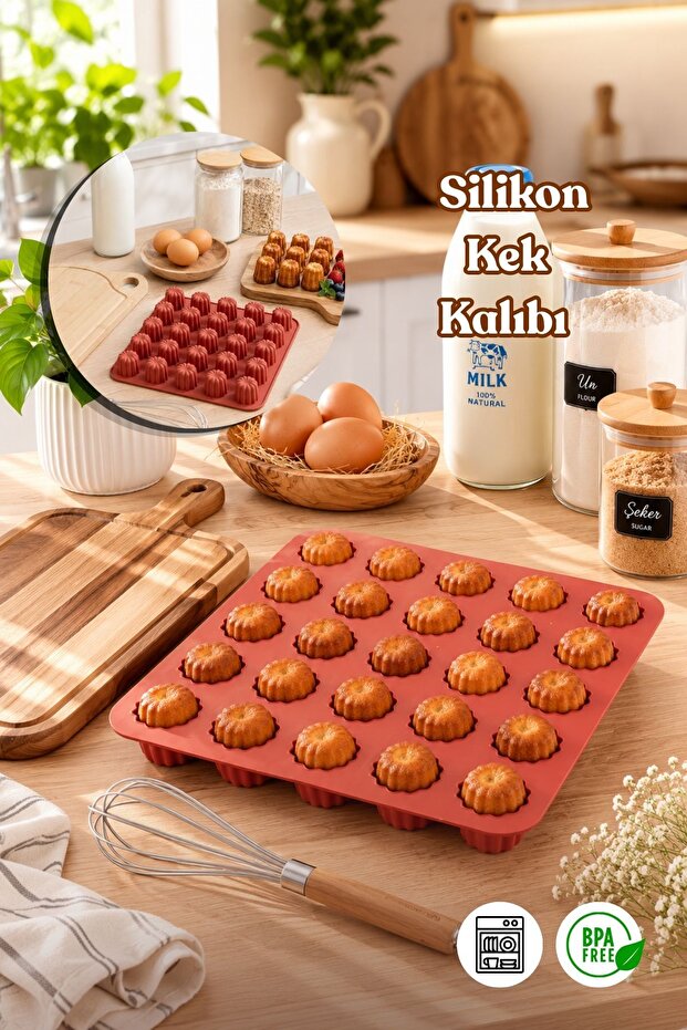 30044 Silicone 25-Cup Muffin Mold Flower Cake Mold Tile Mold 24*24cm
