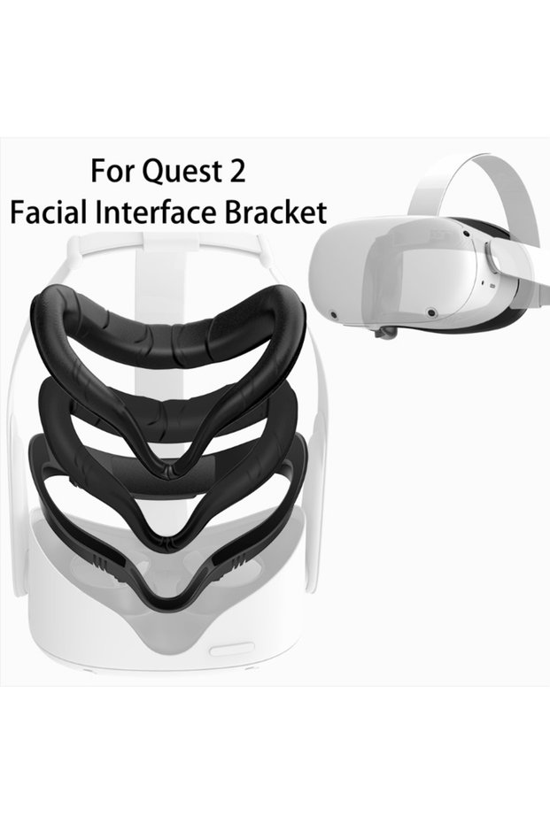 حامل واجهة الوجه 3 في 1 لـ Meta/Oculus Quest 2 مع غطاء وجه قابل للاستبدال من رغوة البولي يوريثان وإطار واقي