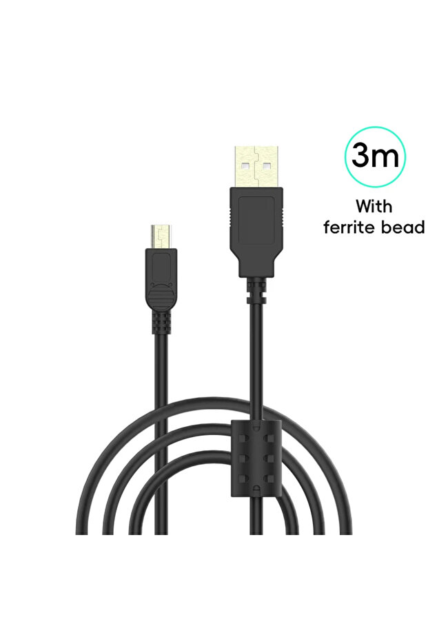 كابل 3M Data Frog USB A إلى Mini B 5Pin متين للشحن السريع والمزامنة لأجهزة PS3 DualShock 3 و Wii U Pro