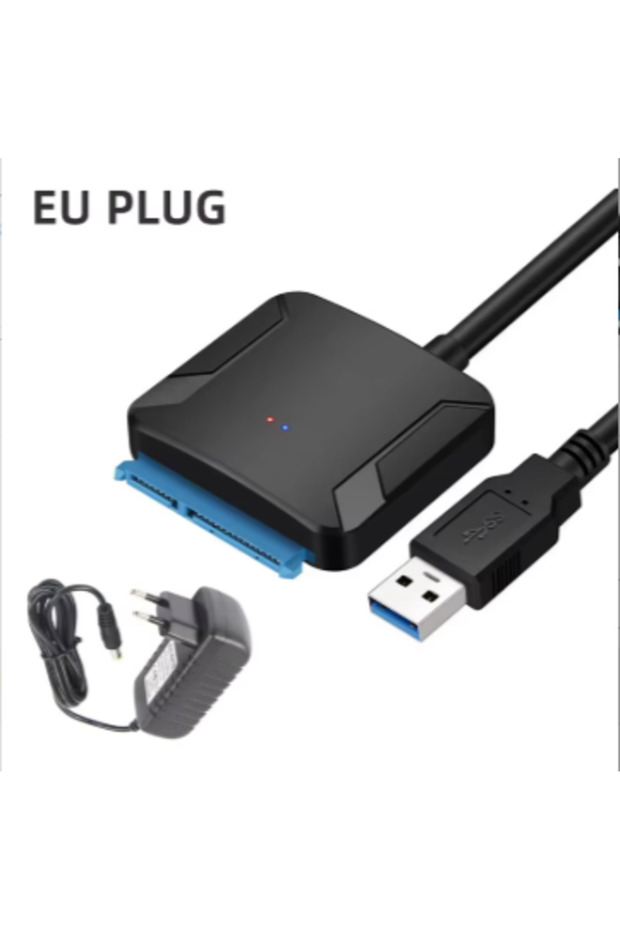 مع كابل محول SATA إلى USB 3.0 بمقبس الاتحاد الأوروبي لمحرك الأقراص الصلبة SSD مقاس 3.5/2.5 بوصة SATA III