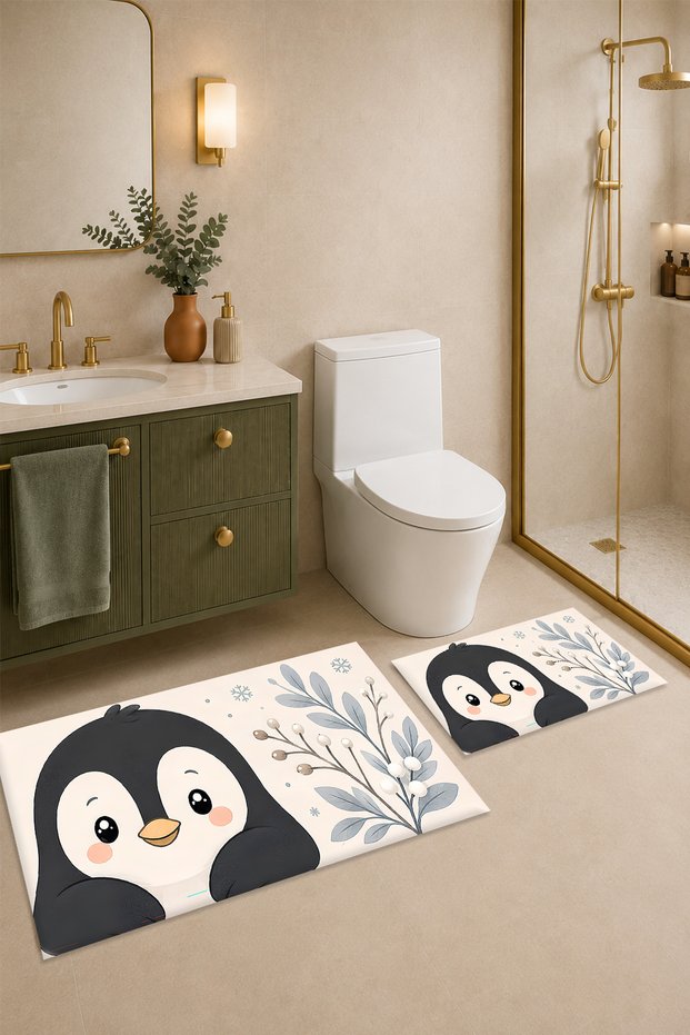 Sweet Toilet Seat Mat Digital Printed Washable Non-Slip Based Bathroom Mat