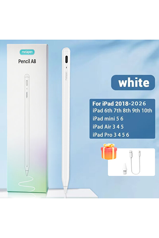 White iPad pencil MetaPen A8 Stylus Pen For Apple Pencil with Palm Rejection Tilt For iPad Pencil 20