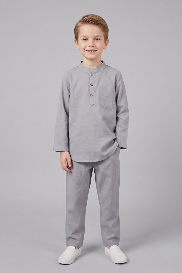 Children's Hajj Umrah Outfit Top and Bottom Set 100% Cotton