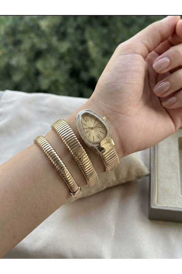 New Season Special Design Snake Model Women's Wristwatch with Ankle-Wrapping Strap
