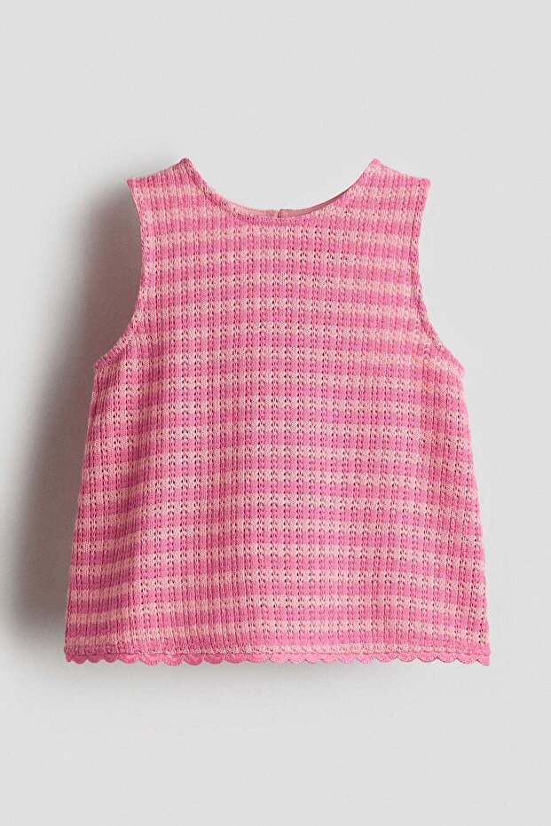 Pointelle-knit cotton top