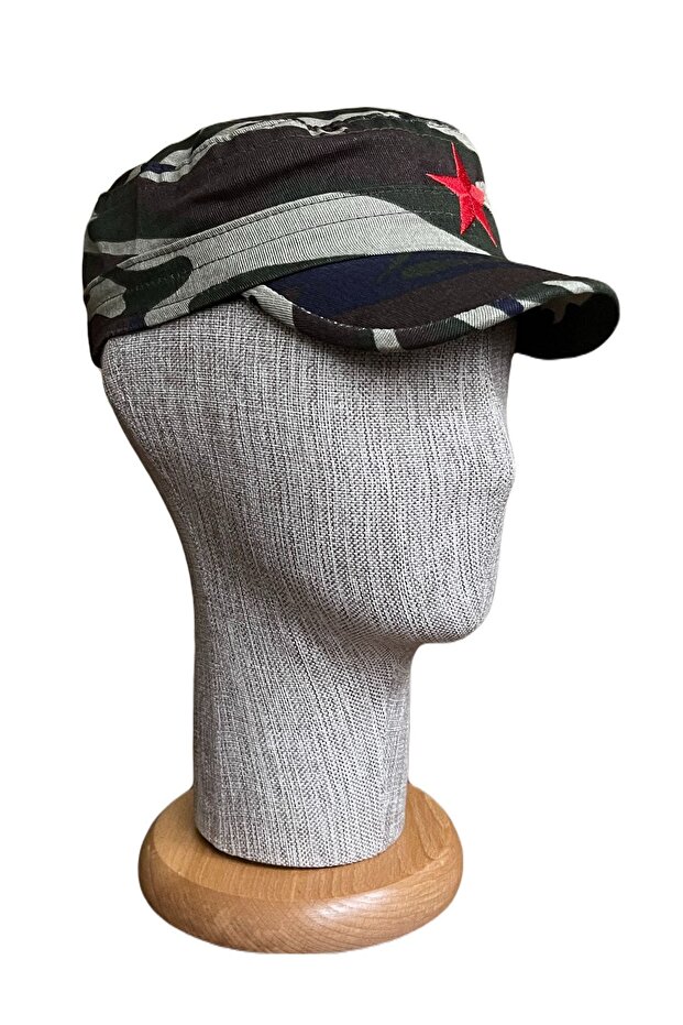Velcro and Star Summer Cotton Cotton Castro Hat with Short Scallops