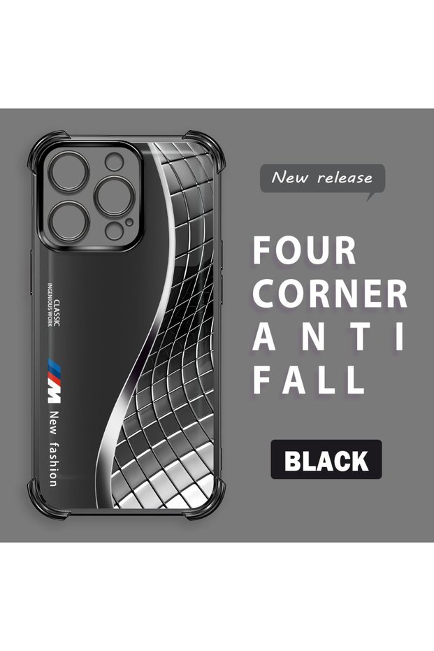 iPhone 14 Pro Compatible Transparent Back Four Corners Reinforced Impact Protection Silicone Case