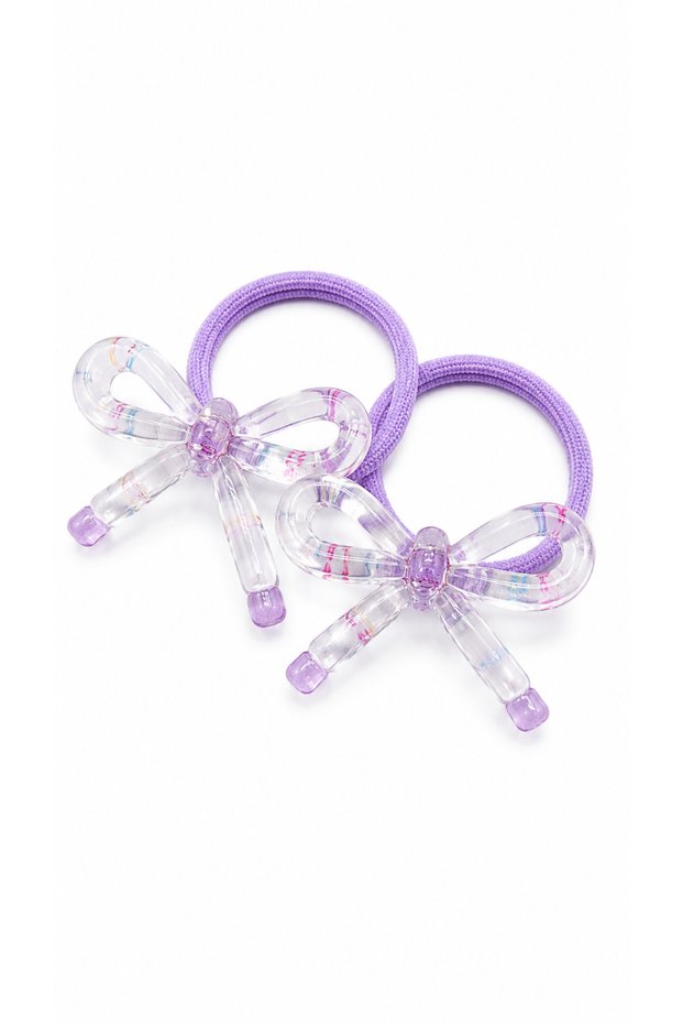 Colorful Bow Rubber Buckle Purple