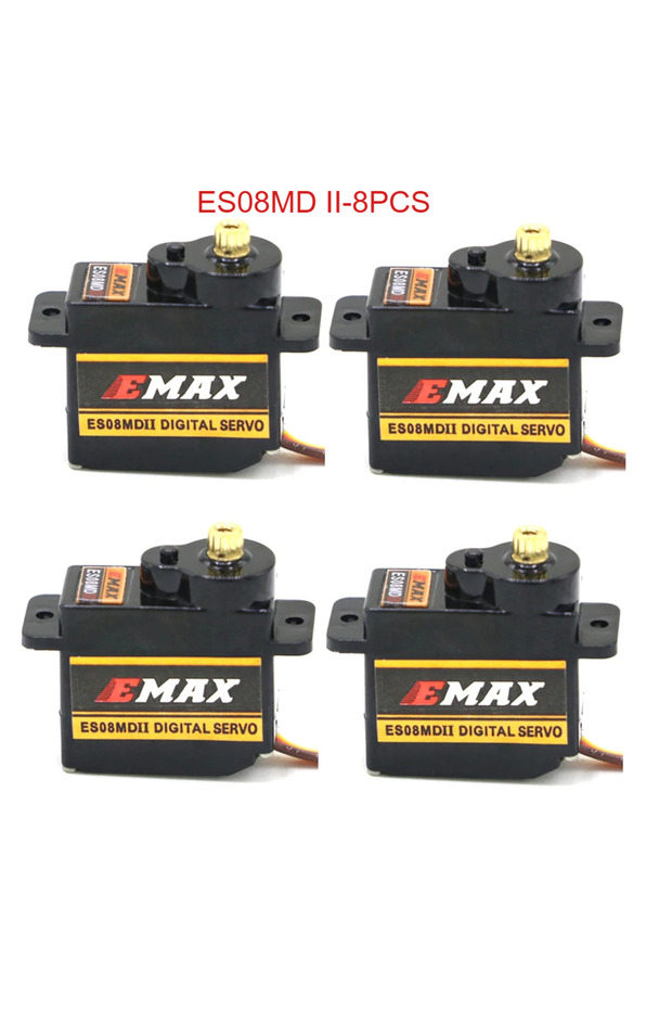ES08MD II-8PCS EMAX ES08MD II Mini Metal Digital Servo 13g for RC Model Airplane High-Speed Mini Met