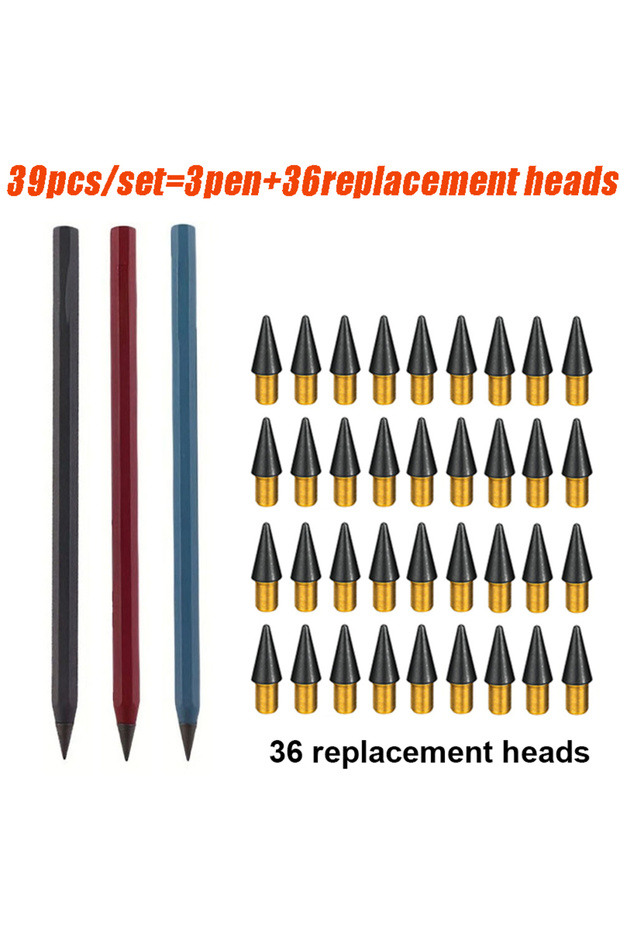 39pcs set mix 39pcs/set Creative Metal Pencil New Technology Unlimited Writing Eternal Pen Magic Pen