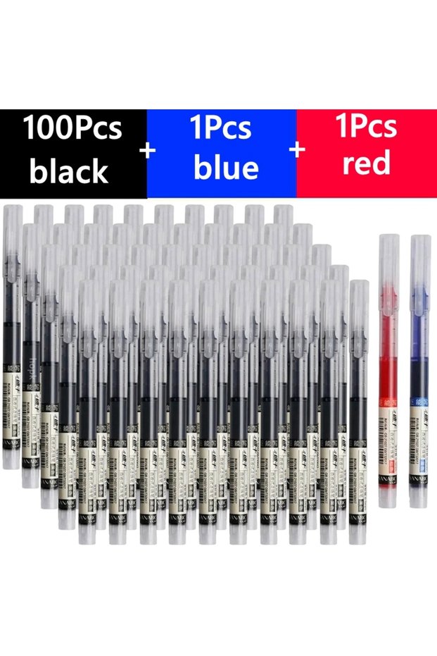 100black 1blue 1red 3/10/50/100PCS Color Gel Pens set,0.5mm Fine Tip Ballpoint Pen for Drawing Pens