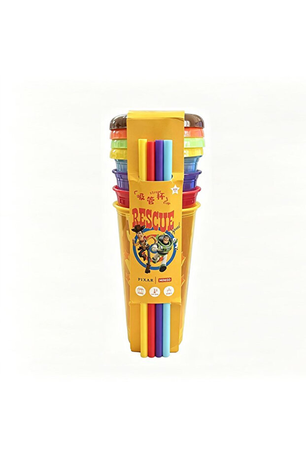 4pcs Toy Story 4 Pack Plastic Straw Cup Set Official Cartoon Reusable BPA Free Drinking Cups