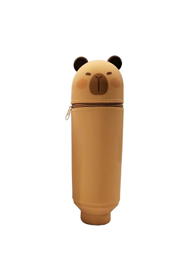 E High Quality Cartoon Pencil Case Silicone with Zipper Pen Pouch Multipurpose Animal Shape Station.