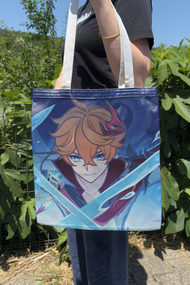 Childe Genshin Impact V1 Double-Sided Canvas Print Tote Bag Anime Bag