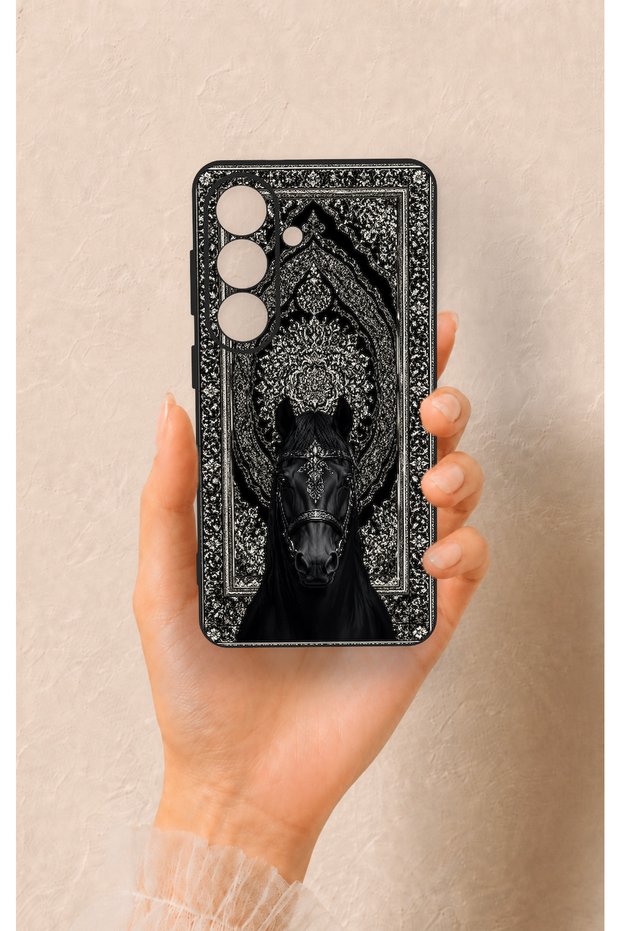 Samsung S26 Compatible Ethnic Horse Figure Patterned Silicone Case