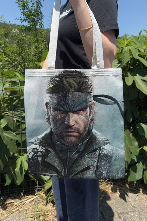 حقيبة قماشية مطبوعة على الوجهين من Metal Gear Solid V1، لعبة فيديو للكمبيوتر