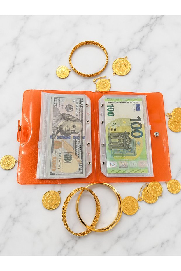 Accumulation Agenda Gram-Sized Gift Accumulation Wallet with 6 Files Orange