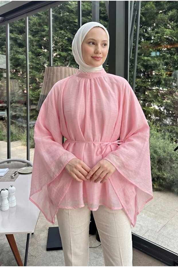 Oversize Modal Drawstring Raglan Sleeve Shirt
