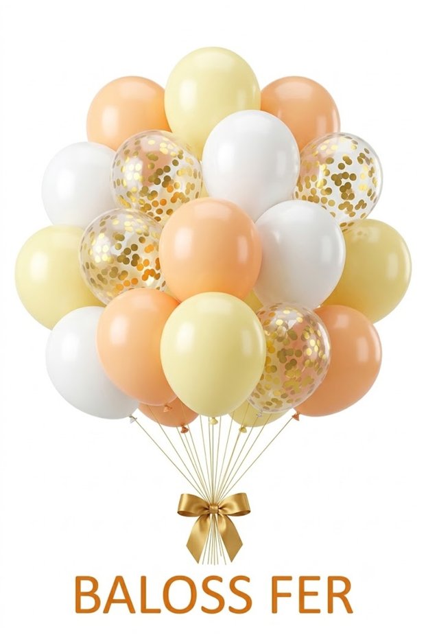 Pastel Sun Happy Cloud Themed 20-Piece Macaron Yellow Orange White Gold Confetti Balloon Set 1 Year Old Birthday Decoration