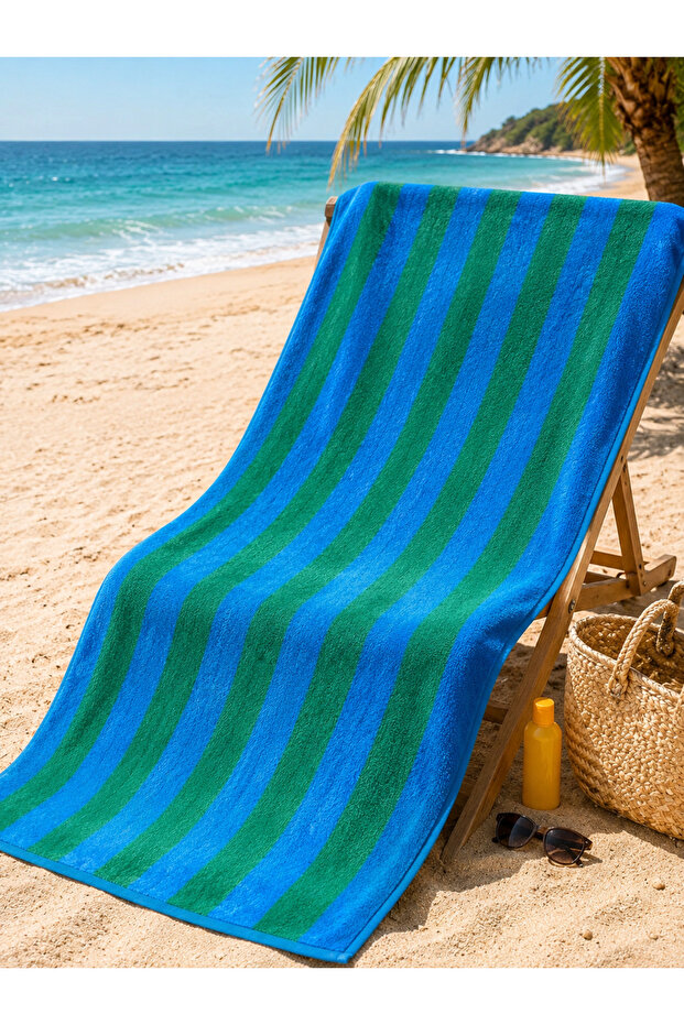 100% Cotton Beach Towel 90X175 cm Striped Large Size Sea Towel Soft