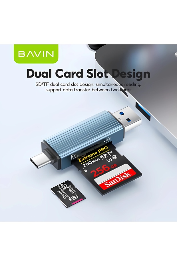 قارئ بطاقات OTG-51 متعدد الوظائف 2 في 1 ومحول نقل بيانات OTG لبطاقات Micro SD / TF - 5