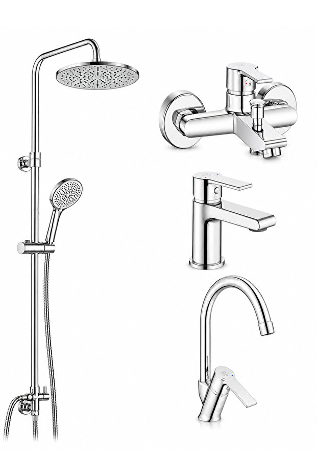 E.C.A Lite Bathroom + Sink + Sink Faucet + Tuna Shower Column with 5 Years Warranty